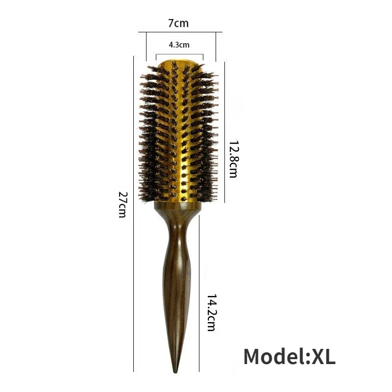 Golden Cylinder Curly Hair Rolling Comb Professional Styling Mane Comb Heat Conduction Air Aluminum Tube Comb Special Comb