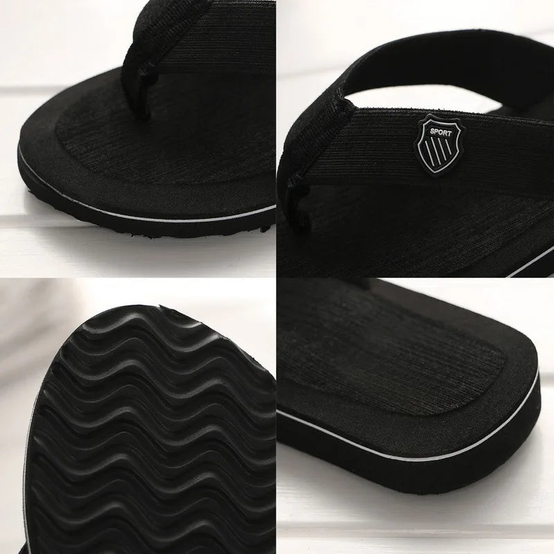 Men's Casual Flip Flops Fashion Beach Shoes Men Summer Non-Slip Flat Slides Men's Slippers Indoor House Shoes Man Male Slipper
