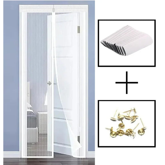Magnetic soft gauze door curtain, no need to wear magnetic strips, summer mosquito proof door curtain, encrypted embroidery scre