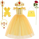 Children's Halloween Role Play Fairy Princess Belle Dress Xmas Carnival Masquerade Performance Birthday Party Fancy Girl Clothes