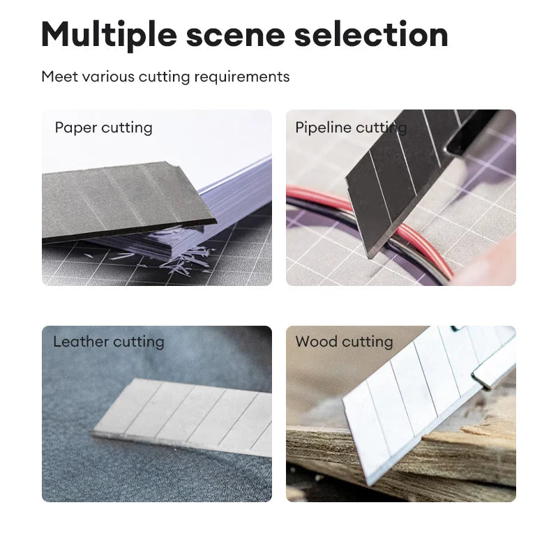 10 cuchillas de repuesto de 18 mm para cuchillos multiusos, cuchillas desprendibles compatibles con cuchillos de corte retráctiles de 18 mm, cuchillos para manualidades y cúteres.