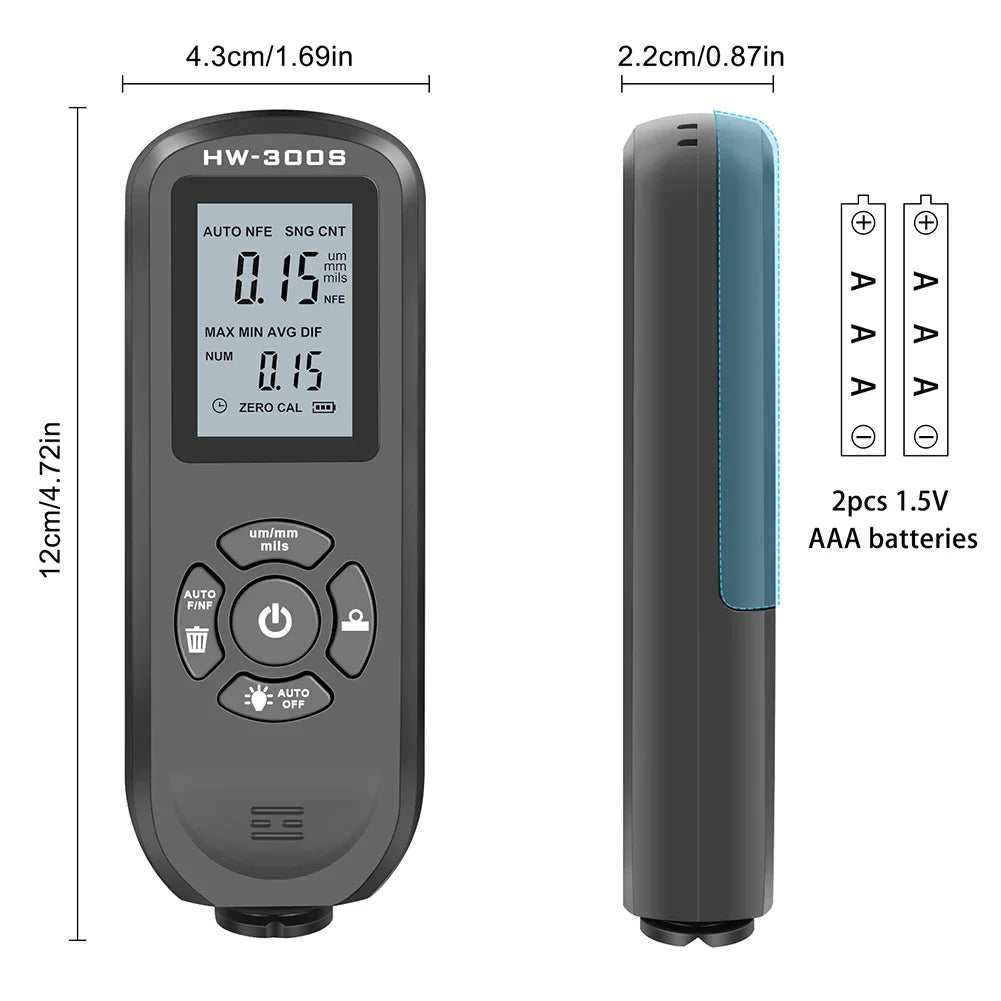 0-2000um High-precision Car Paint Thickness Tester Manual Paint Tools Paint Film Thickness Gauge for Fe/nfe or only Coating Film
