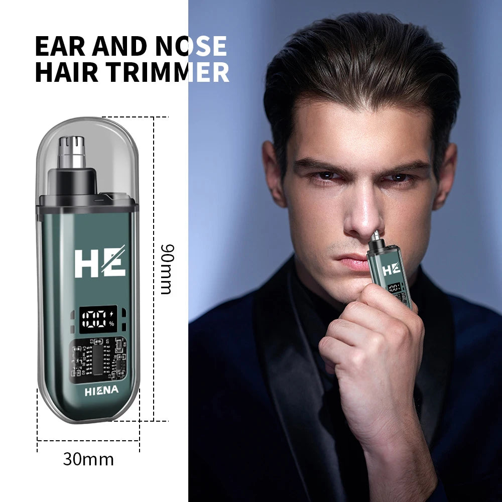 HIENA Electric Nose Hair Trimmer Rechargeable Mini Pocket Nose Ears Hair Shaving Eyebrow Trimmers Clipper Wet and Dry Haircut
