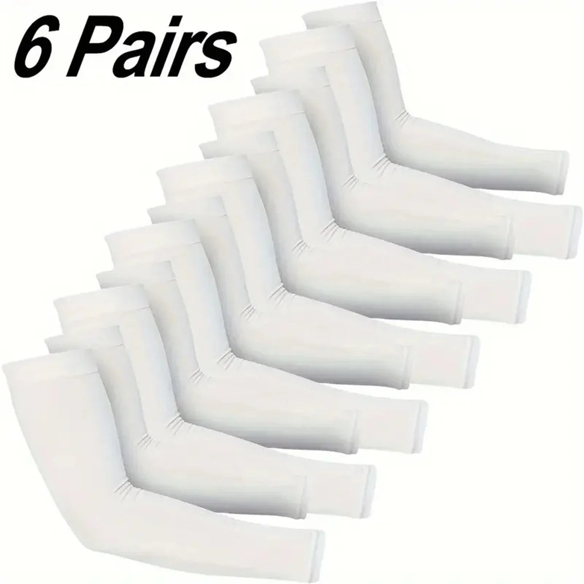 kkjoy 6 Pairs Unisex Cooling Arm Sleeves Compression Breathable Moisture Wicking for Men Women Sports Outdoor UV Protection