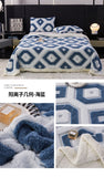Flannel Warmth Autumn Winter Blanket Keep Warm Comfortable Jacquard King Size Blankets Skin Friendly Geometric Nap Comforter
