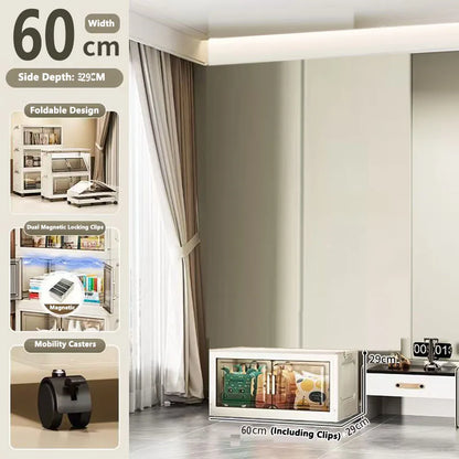 Storage Cabinet Folding Storage Box Home Living Room Toy Cabinet Storage Rack Snack Cabinet Installation-Free Kitchen Storage Cabinet Folding Storage Cabinet Organizer