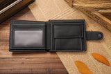 100% Genuine Leather Men Wallets Premium Product Real Cowhide Wallets for Man Short Black Walet Portefeuille Homme