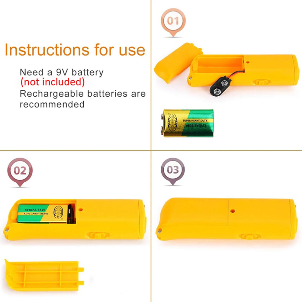 Ultrasonic Dog Chaser Stop Aggressive Animal Attacks Dog Repeller Stop Bark Device with LED Flashlight Pet Dog Training Tools