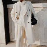 Woolen Cardigan Popular Loose Long Casual Woolen Jacket Coat Overcoat Woolen Suit Versatile Korean Women's Clothing Merad Style