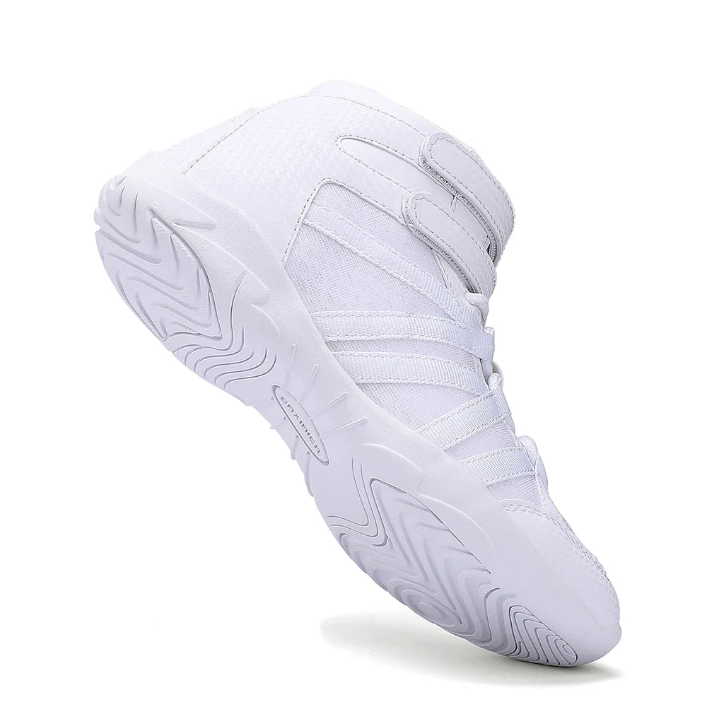 BAXINIER - Zapatillas blancas altas de animadora para niñas, ligeras, para competición juvenil, para entrenamiento de baile y tenis