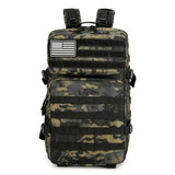Bolsa de Montañismo de camuflaje al aire libre, mochila de viaje deportiva para hombres y mujeres, mochila de 45L, bolsa de senderismo, equipo de Camping