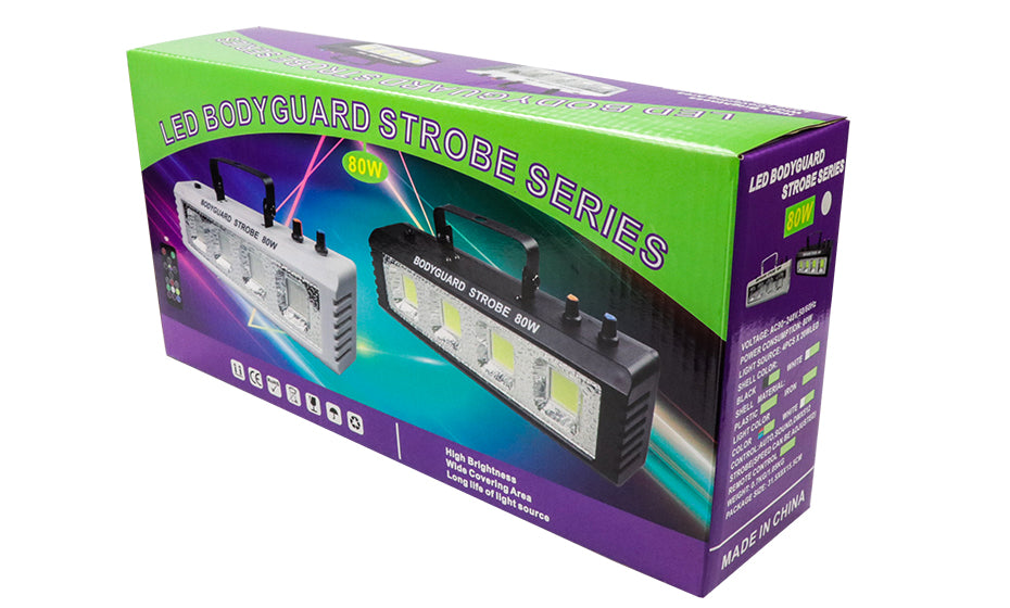 Luces estroboscópicas ALIEN RGB blancas para DJ, discoteca, 40 W, 60 W, 80 W y 100 W, con control remoto, sonido flash, para fiestas, bodas, vacaciones, escenarios.