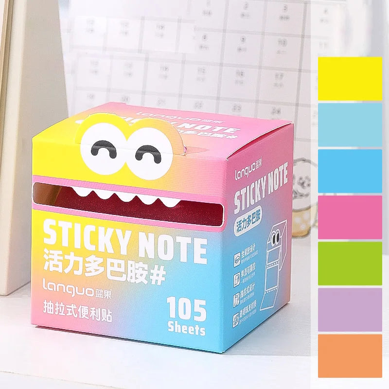 Mr. Paper 6Style 105Sheets/roll Pull-out Sticky Notes Student Stationery Sticky Notes Transparent Color Sticky Notes