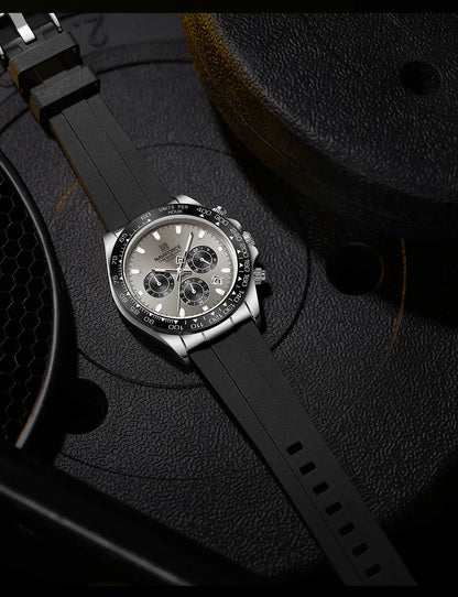 NAVIFORCE Reloj de lujo para hombre, deportivo, resistente al agua, de cuarzo, con correa de silicona, cronógrafo, luminoso, de pulsera, masculino