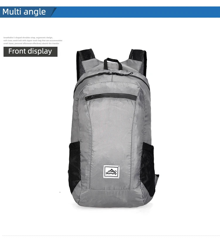 18L Portable Foldable Backpack Folding Mountaineering Bag Ultralight Outdoor Climbing Cycling Travel Knapsack Hiking Daypack