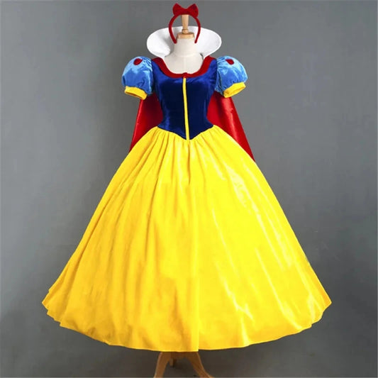 Halloween Party Costume Adult Cosplay Plus Size Cartoon Princess Snow White Dress Girl Princess Dress Women Adult Clothing