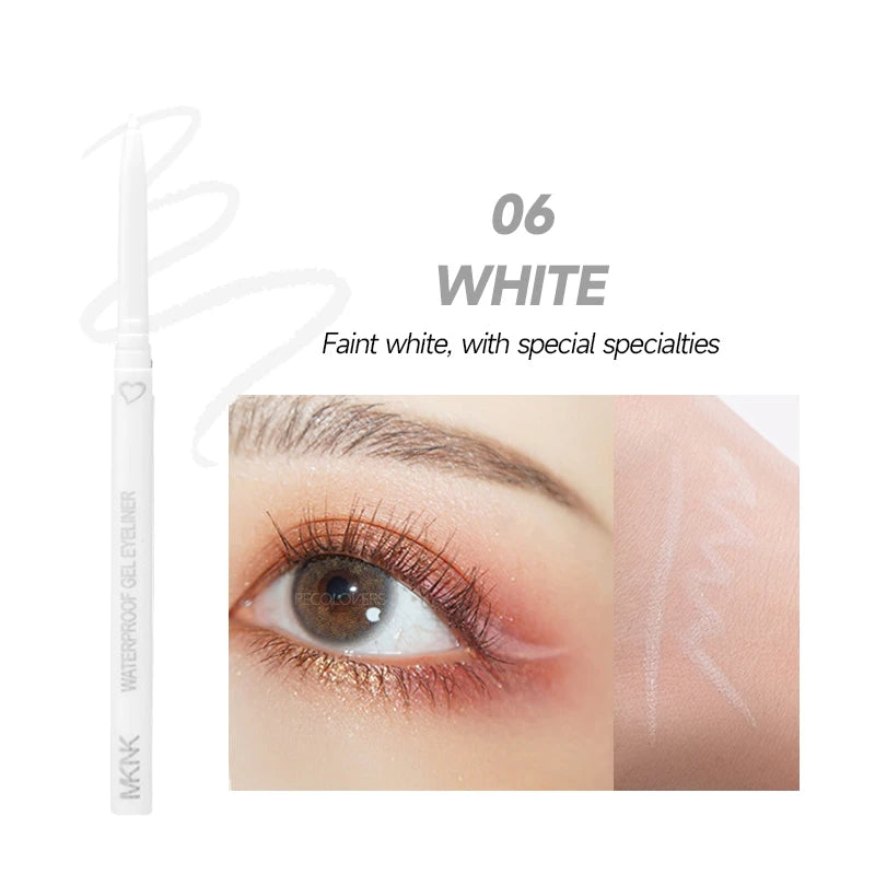 Delineador de ojos mate resistente al agua, de secado rápido, duradero, aplicación suave, perfecto para un maquillaje de ojos versátil, cosméticos de belleza.