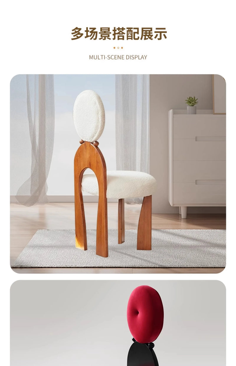 Nordic Bedroom Makeup Chair Modern Dresser Accent Wooden Dining Chair Luxury Relax Minimalist Design Home Furniture Cadeira LLMC