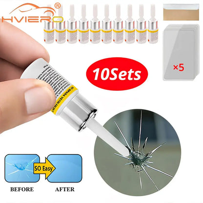 Ferramenta de reparo de para-brisa de carro, 1/4/10x, faça você mesmo, kit de tela de telefone, restauração, cura, cola, vidro automático, restauração de arranhões e rachaduras