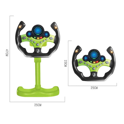 Volante eléctrico portátil tridimensional con simulación de conducción, juguete con luz y sonido, regalo educativo para niños.