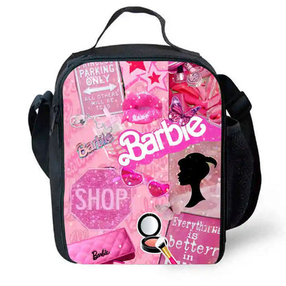 Mochila escolar infantil con diseño de Barbie y bolsas para el almuerzo y lápices para guardería, el mejor regalo para niños y niñas.