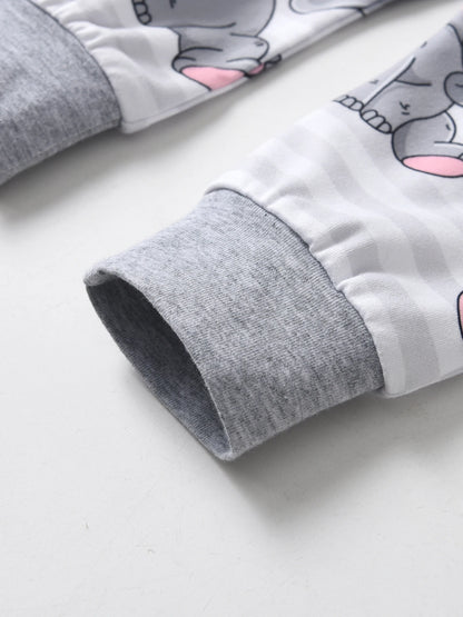Newborn Baby Boy Baby Elephant Clothes Set Long Sleeve Romper Bodysuit Top and Pants with Hat Spring Autumn Cute Outfit for Boys