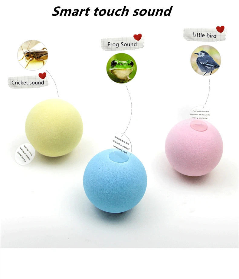 Juguetes inteligentes para gatos, pelota interactiva de peluche, juguete eléctrico de entrenamiento con hierba gatera, juguete con sonido táctil para gatitos, producto para mascotas, juguete con chirrido, pelota, suministros para gatos