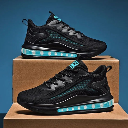 Zapatillas de correr informales con amortiguación de aire para hombre, de malla ligera, antideslizantes y con amortiguación de impactos, para primavera y otoño.