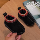 2026 New Fashion Children's Ankle Boots Soft Winter Causal Girls Cotton Shoes Solid Color Kids School Plush Boots Warm Shoes