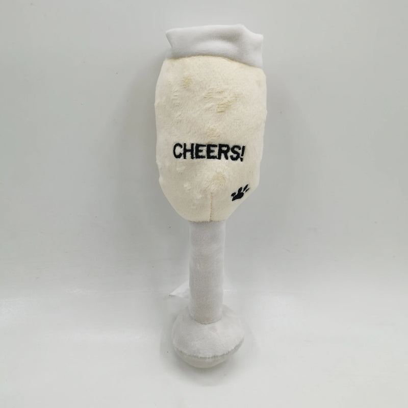 Luxury Pet Dog Toys Durable Plush Wine Bottle Squeaky Toys For Dog Gift Plush Perfume Dog Toys With Squeaky