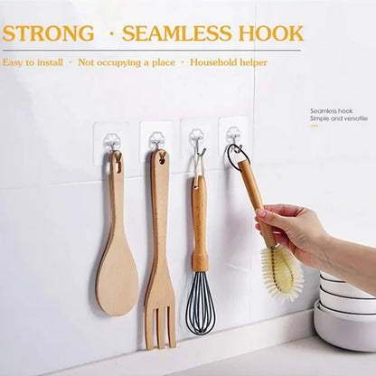 Transparent Self Adhesive Wall Hooks Heavy Duty Multi-Purpose Wall Hook Key Holder Towel Holder For Kitchen Bathroom Accessories