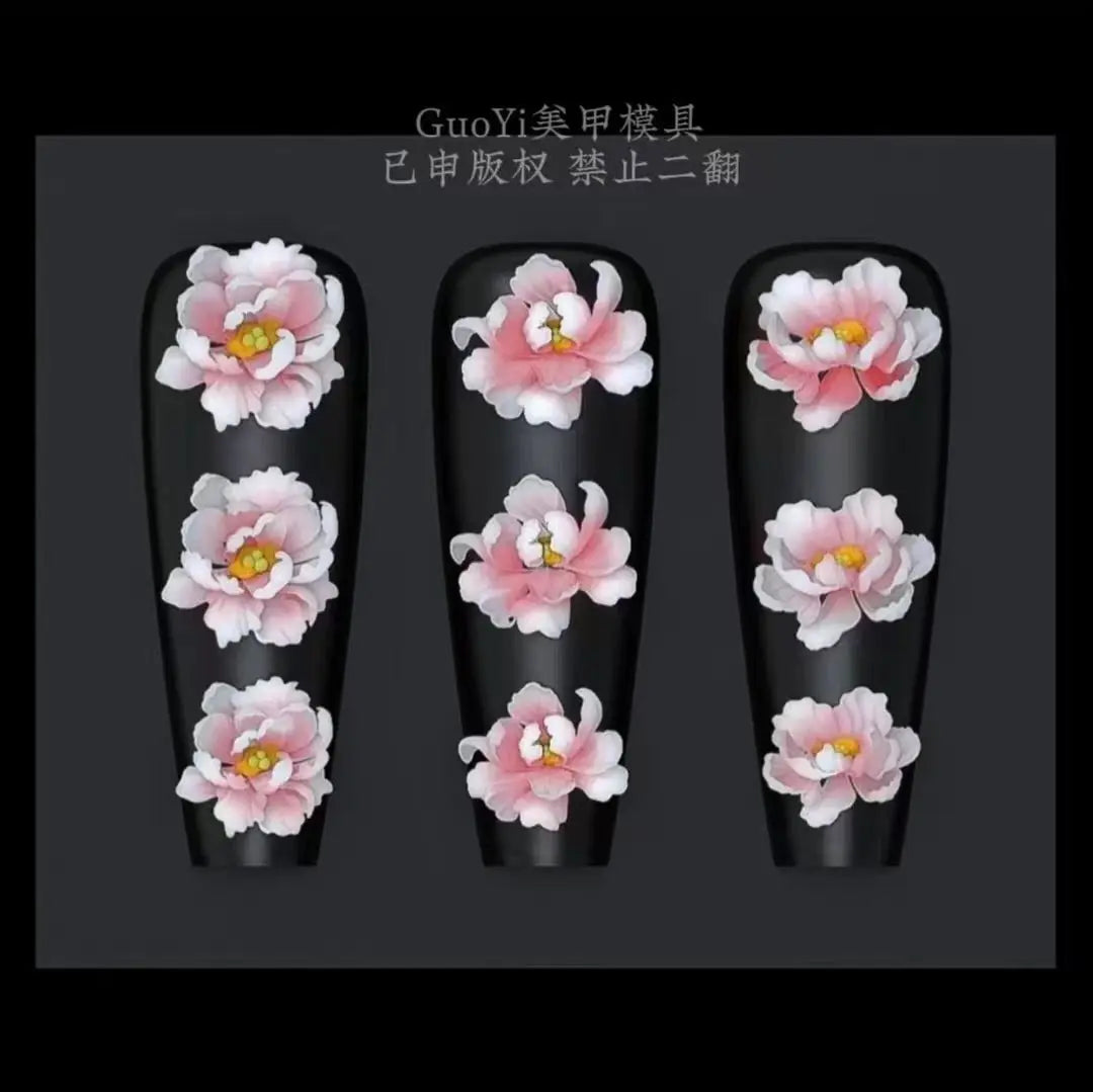 1pc Bowknot Candles Jellyfish Shell Rose Leaf  3D Acrylic Mold Nail Art Decoration Nails DIY Design Silicone  Nails Mold