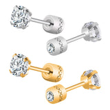 Stainless Steel Crystal Earrings for Men and Women, Non-Fading Earrings, Jewelry, 1 Pair