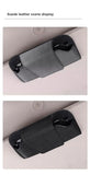 SEAMETAL Cowhide Sun Visor Glasses Holder Premium Leather Wear-Resistant Sunglasses Protective Box Auto Eyeglasses Storage Case