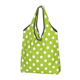 Custom Recycling Classic Black And White Polka Dot Shopping Bag Women Tote Bag Portable Grocery Shopper Bags