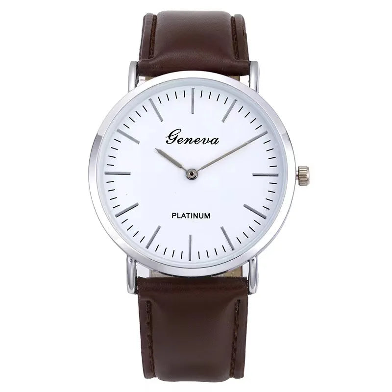 Fashionable casual men's calendar belt quartz watch military watches men table calendar watc Big dial students watch