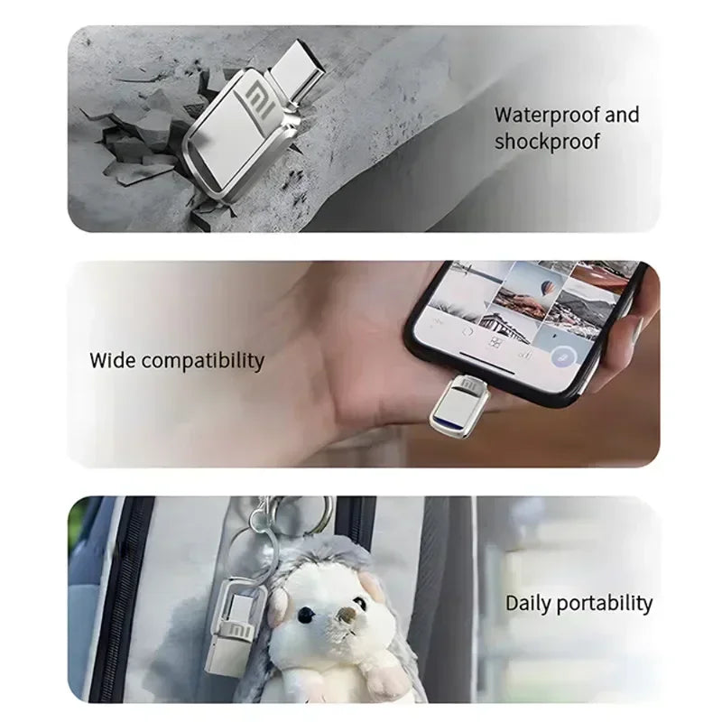 Original XIAOMI USB Flash Drive 2TB Metal USB U Disk Flash Drives High Speed ​​Pendrive 1TB Portable USB Memory Drive Accessory