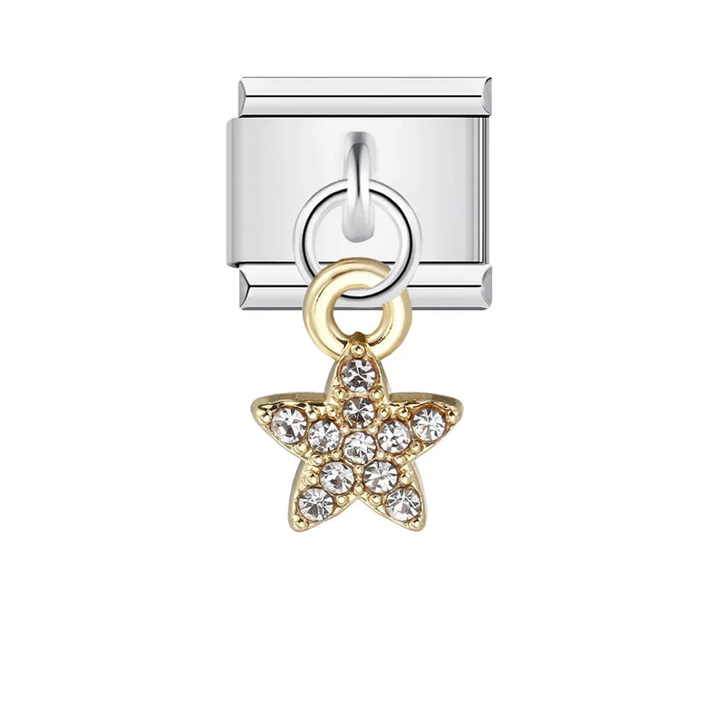 URING New Italian Charm Bracelet Pendant Series Shell Imitation Pearl Heart Personalized Assembly Chain Y2k DIY Making Jewelry