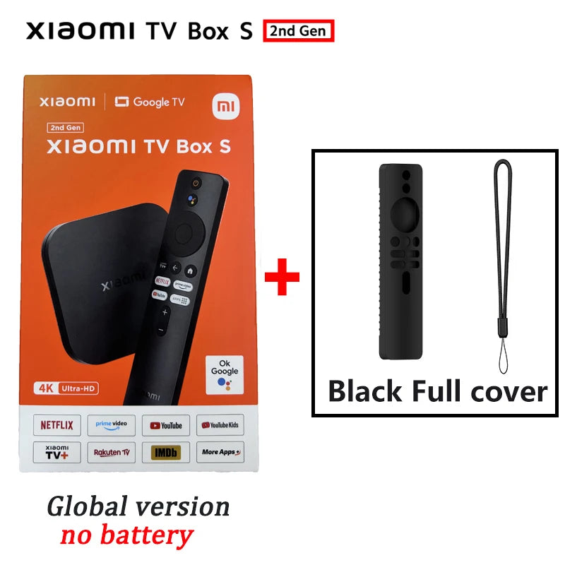 Original Global Version Xiaomi TV Box S 2nd Gen 4K Ultra HD 2G 8G WiFi BT5.2 Google TV Cast Netflix Smart TV Box Media Player