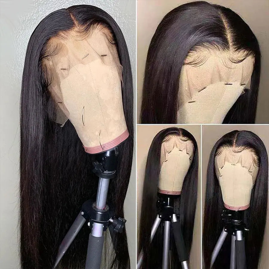 HD Lace Frontal Wig 13x6 13x4 Lace Front Wig Human Hair 30 Inch Bone Straight Transparent Lace Human Hair Wigs 4x4 HD Closure Wig