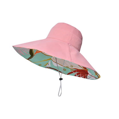 Xinbaoguan 100% Cotton European and American Cross border Women's New Double sided Fisherman Hat Summer Enlarged brim Sun hat