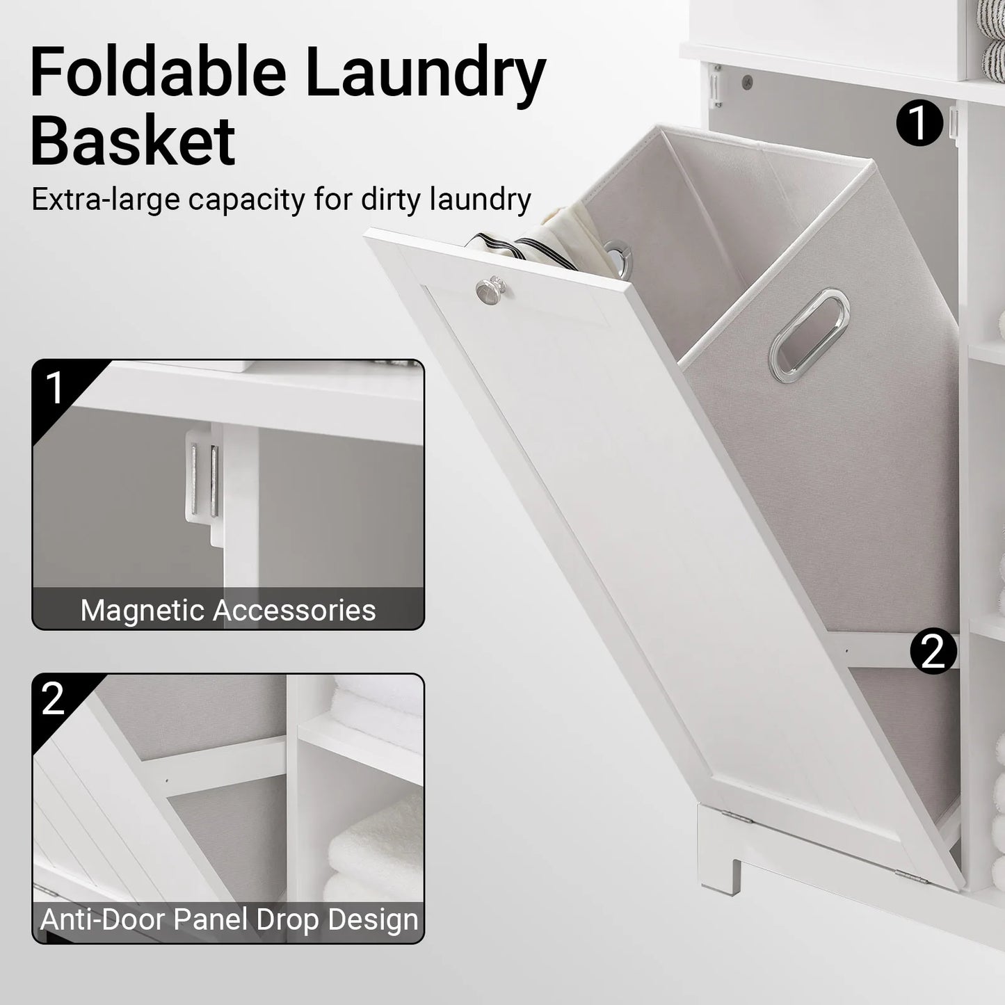 SoBuy BZR104 high wardrobe with fold-out bathroom wardrobe narrow laundry wardrobe bathroom shelf bathroom wardrobe