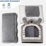 Indoor Warm Dog House Soft Pet Bed Tent House Dog Kennel Cat Bed Removable and Washable Cushion Suitable for All Seasons Universal