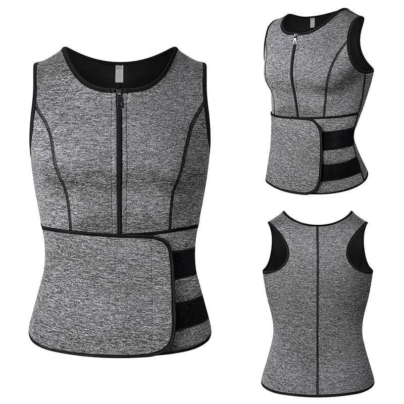 Vensslim - Chaleco moldeador de cintura para hombre, camiseta adelgazante, camiseta interior de compresión para sauna, ropa moldeadora, quemador de grasa, camisetas de entrenamiento