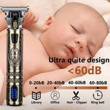 T9 LCD Electric Hair Trimmer Oil Shaving Head Electric Clipper Engraving Electric Clipper Hair Precision Trimmer for Men Care