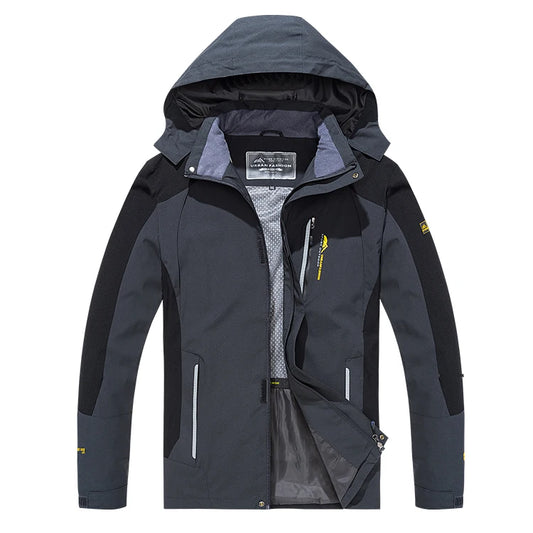 Chaqueta impermeable de senderismo para hombre, de gran tamaño, cortavientos, para acampar, cazar, correr, trekking, pesca, abrigo para exteriores.