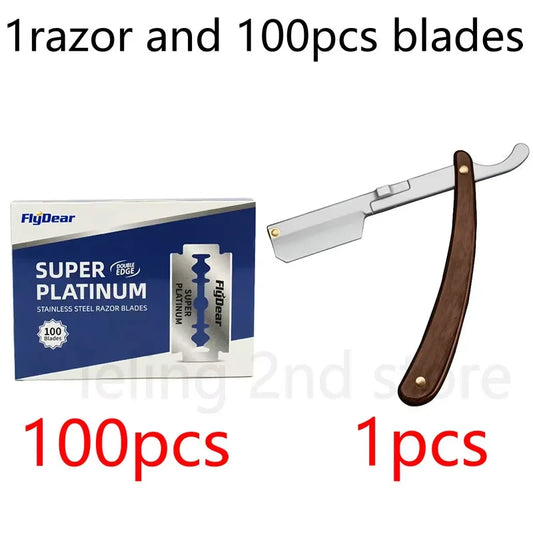Stainless Steel Folding Shave Knife Beard Straight Razor Hair Dressing Tool Men Manual Convenience Hair Trimmer Shaver Barbeador
