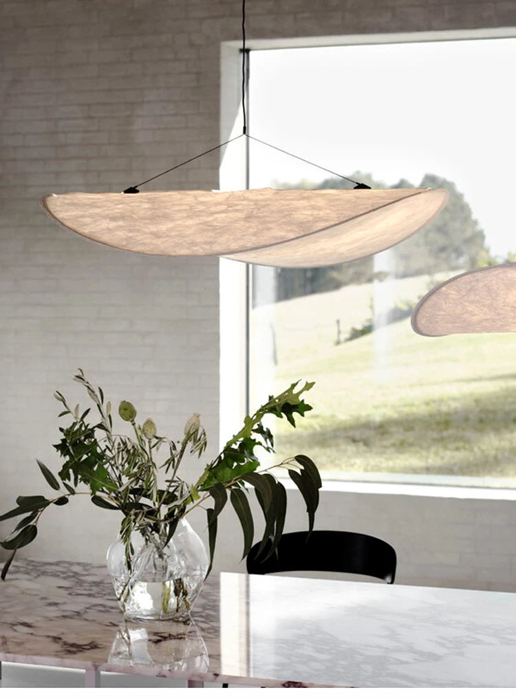 Wabi Sabi Silk Pendant Lamp Modern LED Ceiling Chandelier Light for Living Room Dining Bedroom Indoor Home Decor Light Fixtures
