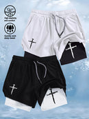 Quick-Dry Men's Training Shorts Elastic Waistband Drawstring Breathable Moisture-Wicking Athletic Shorts