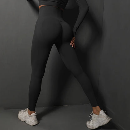 Seamless High Waist Yoga Leggings para Mulheres, Hips Lifting Gym Leggings, Calças Esportivas, Leggings de Fitness, Bubble Butt, Treino, Corrida